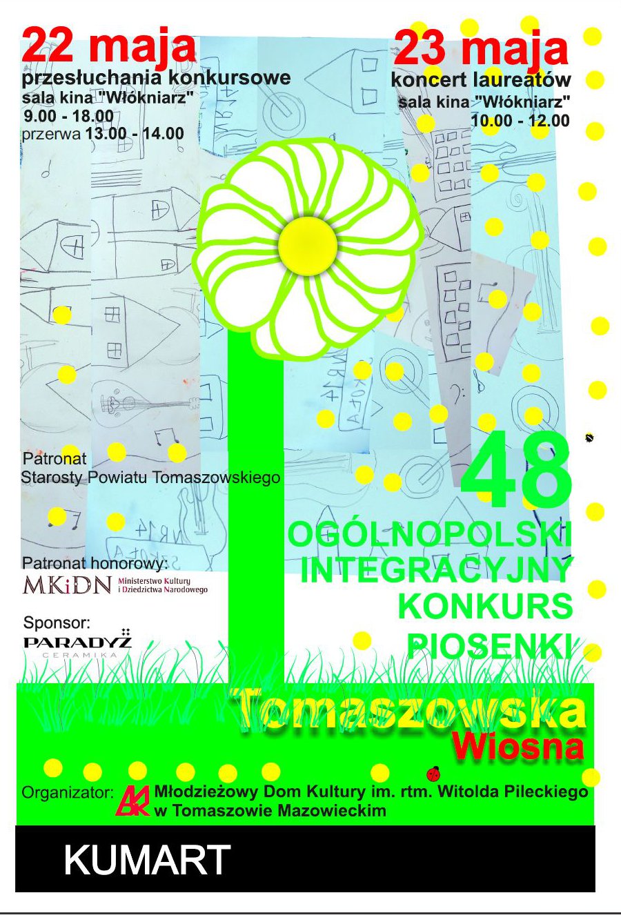 Ilustracja do artykułu: EMDEK zaprasza na 48. Ogólnopolski Integracyjny Konkurs Piosenki TOMASZOWSKA WIOSNA